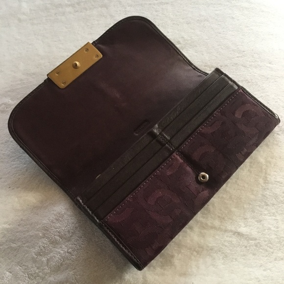 Purple Coach monogram leather & canvas wallet - Picture 2 of 6